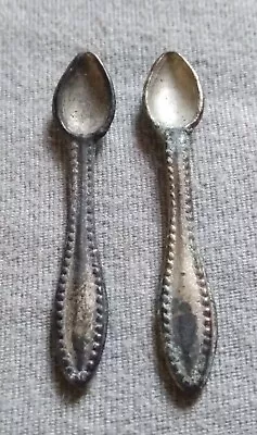 Antique Dollhouse Miniature Tin Or Pewter Spoons. • $18