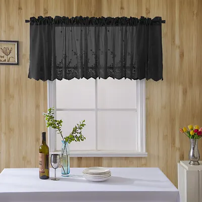 Lace Short Blackout Curtain Panel Valance Drape Swag Pelmet Kitchen Bathroom • $22.08