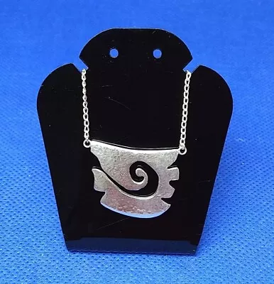 Scottish Hammered Sterling Silver Celtic Sea Swirl Necklace Edinburgh 1979 MW • £14.99