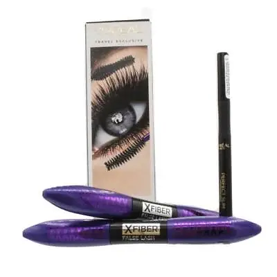 £17.59 • Buy L'Oreal Black Mascara X Fiber False Lash Mascara & Perfect Slim Eye Liner - NEW