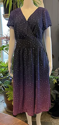 Wayward Fancies EShaki Sky Celestial Ombre Zip Dress Womens M • $29.99