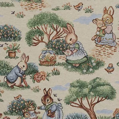 Peter Rabbit Tapestry Fabric 140cm Children's Nursery Upholstery Furnishings • £2.49