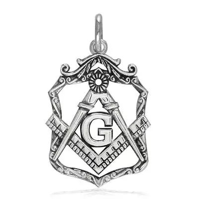 Small Open Masonic Initial G Charm In 18k White Gold • $735