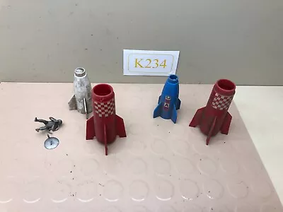 Lot Of Favor-It Old Vintage Plastic Toy Space Rocket Ships And Figure • $17.98