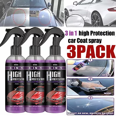 100ML 3 In 1 High Protection Quick Car Coat Ceramic Coating Spray Hydrophobic US • $9.45