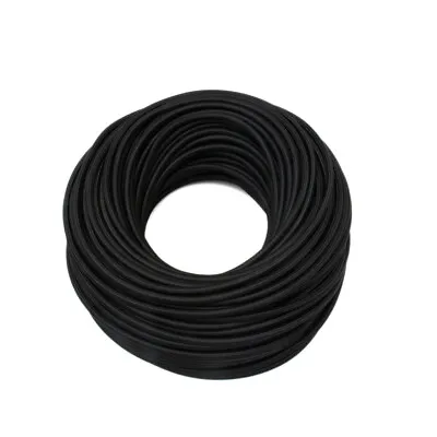 Vintage Braided Fabric Cable Lighting Flex Cord Black 3 Core Round Bulk Pricing • £3.09