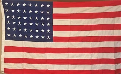 Vintage Cotton 48 Star American Flag - 3 X 5 Old Glory Sewn And Embroidered Usa • $59.99
