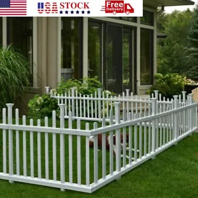 Vinyl Fence Kit No-Dig Gate Panels Outdoor Garden Barrier 2 Pack 30in X 56in US • $96.61