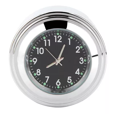 Black 7/8  1  Motorcycle Handlebar Mount Watch Precise Time Keeping Dial Clock • $10.87
