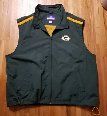 Green Bay Packers REEBOK 2XL Team On Field NFL Mock Neck Full Zip Nylon Vest • $24.99