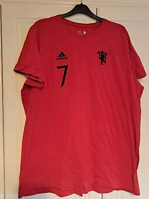 Man Utd Adidas Red Devils Cristiano Ronaldo Cr7 2XL Mens T Shirt • £3.99