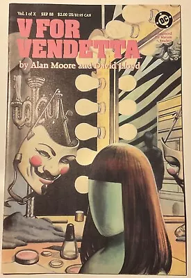 1988 DC Comic V For Vendetta #1 By Alan Moore And David Lloyd September 1988 • $23.99