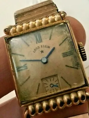 Vintage WW2 Era Lord Elgin 559 Driver's 14K Gold Filled Men's Watch 21 Jewels • £144.57