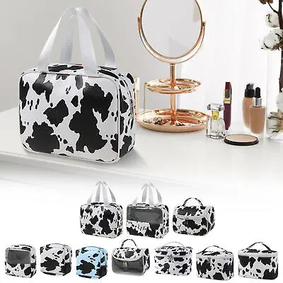 Travel Toiletry Bag Cow Print Makeup Cosmetic Organizer Pouch Makeup Hangbag  • £9.73