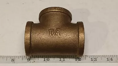 New Brass Pipe Fitting Tee 1-1/4  X 1-1/4  X 1-1/4  Female Pipe NPT/IPS • $29.95