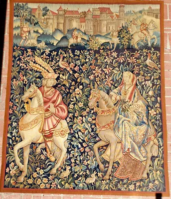 A 19th Century Medieval Style Mille Fleur Tapestry  • $5200