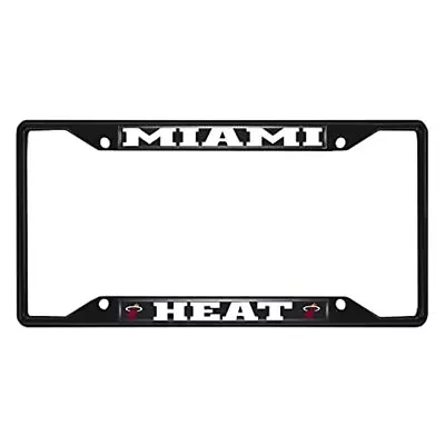 FANMATS 31334 Miami Heat Metal License Plate Frame Black Finish • $16.99