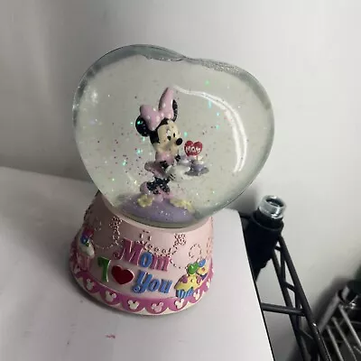 MINNIE MOUSE Mom I Love You Heart Snow Globe Music Mothers Day Gift • $31.99