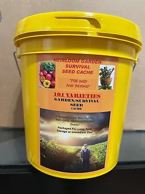 Prepper  Vegetable Survival Seed Cache 101 Variety $30 Herb Pack 47000 Seed • $90.99