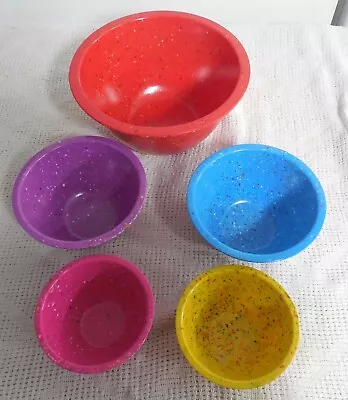 Zak! Designs Melamine Confetti Bowls Lot-5 Colors-a Splash Of Spring • $25