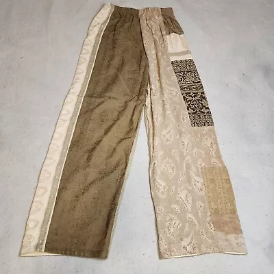 VTG Donna Jessica Womens Silk Pants Sz 1 (S) Multicolor Patchwork Wide Leg NWOT • $24.74