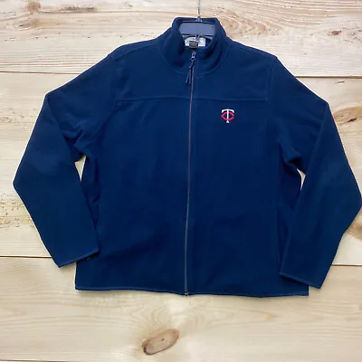 Vintage Minnesota Twins Sweater Womens Large Blue Fleece Jacket MLB Baseball • $22.49