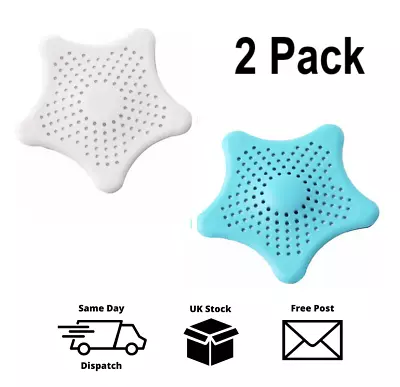 £2.45 • Buy 2 Pack - Hair Trap Shower Bath Plug Hole Waste Catcher Stopper Drain Sink Filter