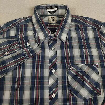 Volcom Classic Fit Mens Small Petit Plaid Long Sleeve Button Up Shirt • $5.99