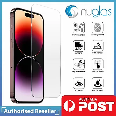 $6.95 • Buy Screen Protector Nuglas Tempered Glass Clear For IPhone 15 14 12 11 Pro Max XR