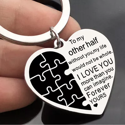 £3.99 • Buy Perfect Anniversary Birthday Present Gift For Him Her Stainless Steel Keychain