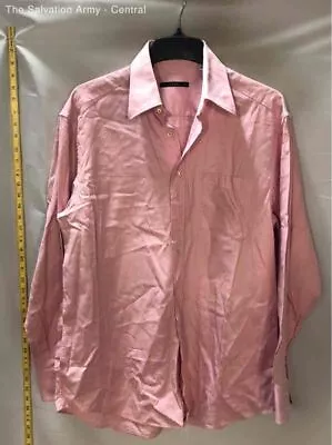 Gucci Mens Pink Long Sleeve Collared Button Front Dress Shirt Size 42 COA • $17.50