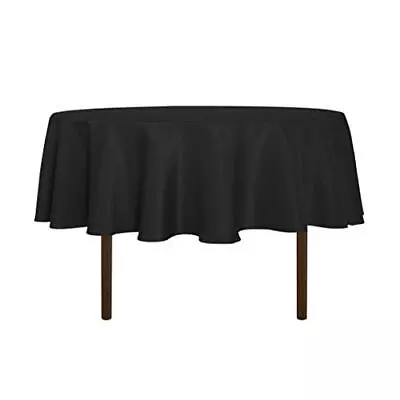 Sancua Round Tablecloth - 60 Inch - Water Resistant 60 Inch Tablecloth Black • $16.44