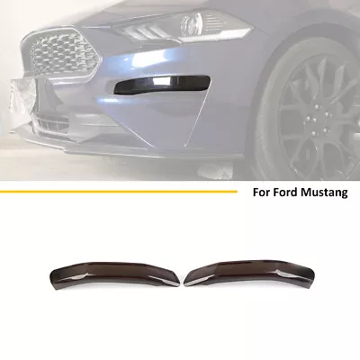 Smoked Black Front Fog Light Guard Cover Trim Accessories For Ford Mustang 2018+ • $37.99