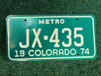 1974 Colorado Metro License Plate Nice Vintage Collectible JX - 435 • $12.95