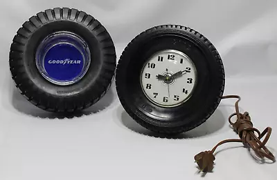Rare Vintage Goodyear Team Tire Clock And Ashtray • $89