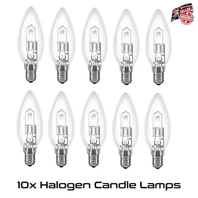 Halogen Candle Bulb 28w (40w) Watt E14 SES Eco Lamp Small Screw Fitting 10 Pack • £15.95