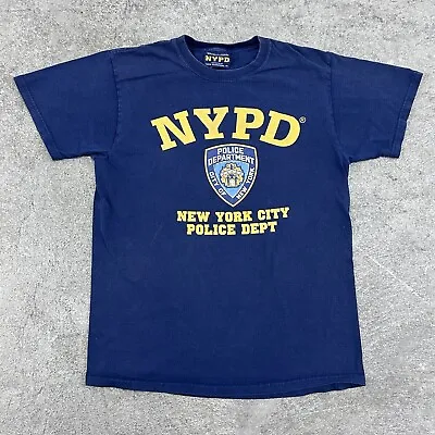 NYPD Police Department City Of New York Blue T Shirt Size Medium Rare 00s VTG • $15.08