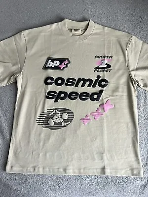 Broken Planet Market T-Shirt Cosmic Speed Size Medium Colour White Brand New • £90