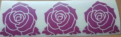 3 Flower-rose-Sticker-Decals-Car-Wall-Mirror-Window-95mm-85mm(size For 1 Flower) • £1.89