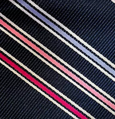 Bow Tie Men Silk Blue Red Pink Striped SELF TIE Bowtie • $14.99