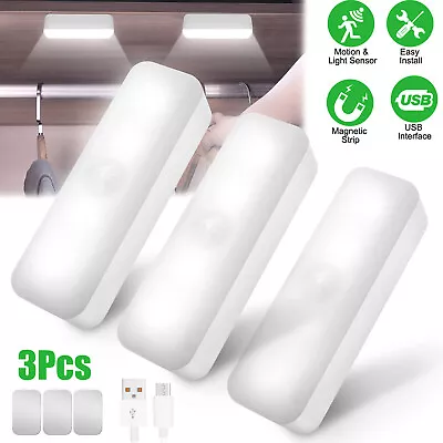 3pcs Wireless Motion Sensor Under Cabinet Closet Light Kitchen Counter LED Lamps • $12.98