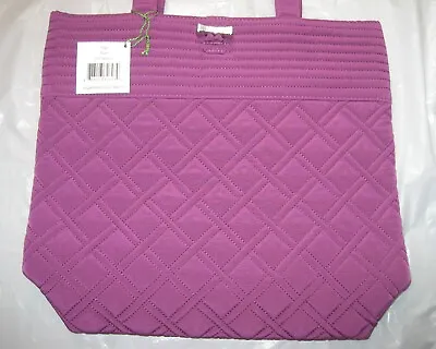 Vera Bradley NWT Plum Purple Microfiber Tote Moondrops Classic Toggle • $54