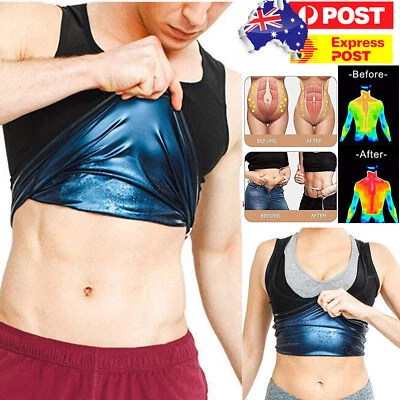 $15.16 • Buy Men Women Sauna Sweat Vest Weight Loss Waist Trainer Neoprene Tank Top Shaper