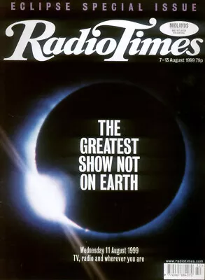 Radio Times 7 Aug 1999 . Eclipse Special Issue . Kenny Rogers . Match Of The Day • £11.99