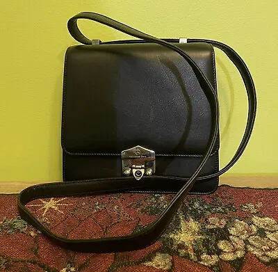 Vintage Mercedes Benz By Bally Black Leather Crossbody Handbag • $99