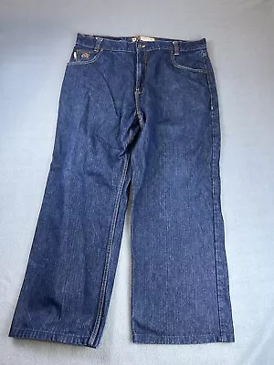 VTG Mecca Mens Jeans 40x34 Y2K Loose Baggy Skater Dark Denim Wide Legs • $26.95