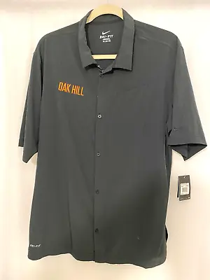 Nike Dri-Fit Oak Hill Academy Basketball Hoops Full Button Polo Shirt 2XL NWT  • $42.91