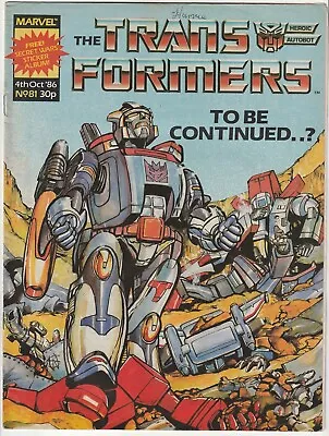 Marvel UK 1986 TRANSFORMERS #81 Comics G1 Galvatron Ultra Magnus Target 2006 • $8.50