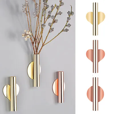 £2.59 • Buy Nordic Wall Hanging Vase Gold Flowers Container Punch-free DIY Home Decorations
