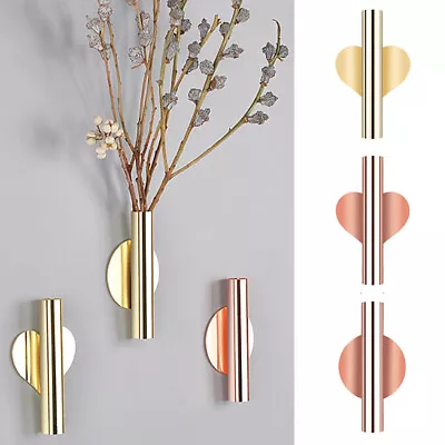 £2.59 • Buy Nordic Wall Hanging Vase Gold Flowers Container Punch-free DIY Home Decorations
